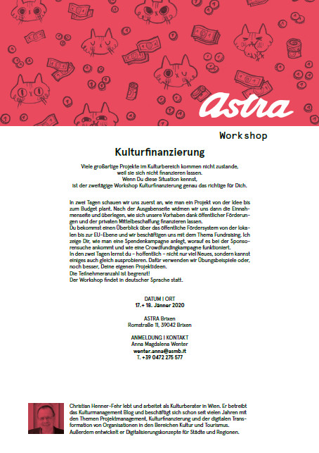 ASTRA - Workshop - Kulturfinanzierung