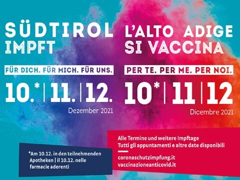Iniziativa vaccinale a livello provinciale dal 10 al 12 dicembre 2021
