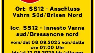 AKTUALISIERUNG! Straßensperrung am Mittelanschluss Vahrn – Gemeinde informiert