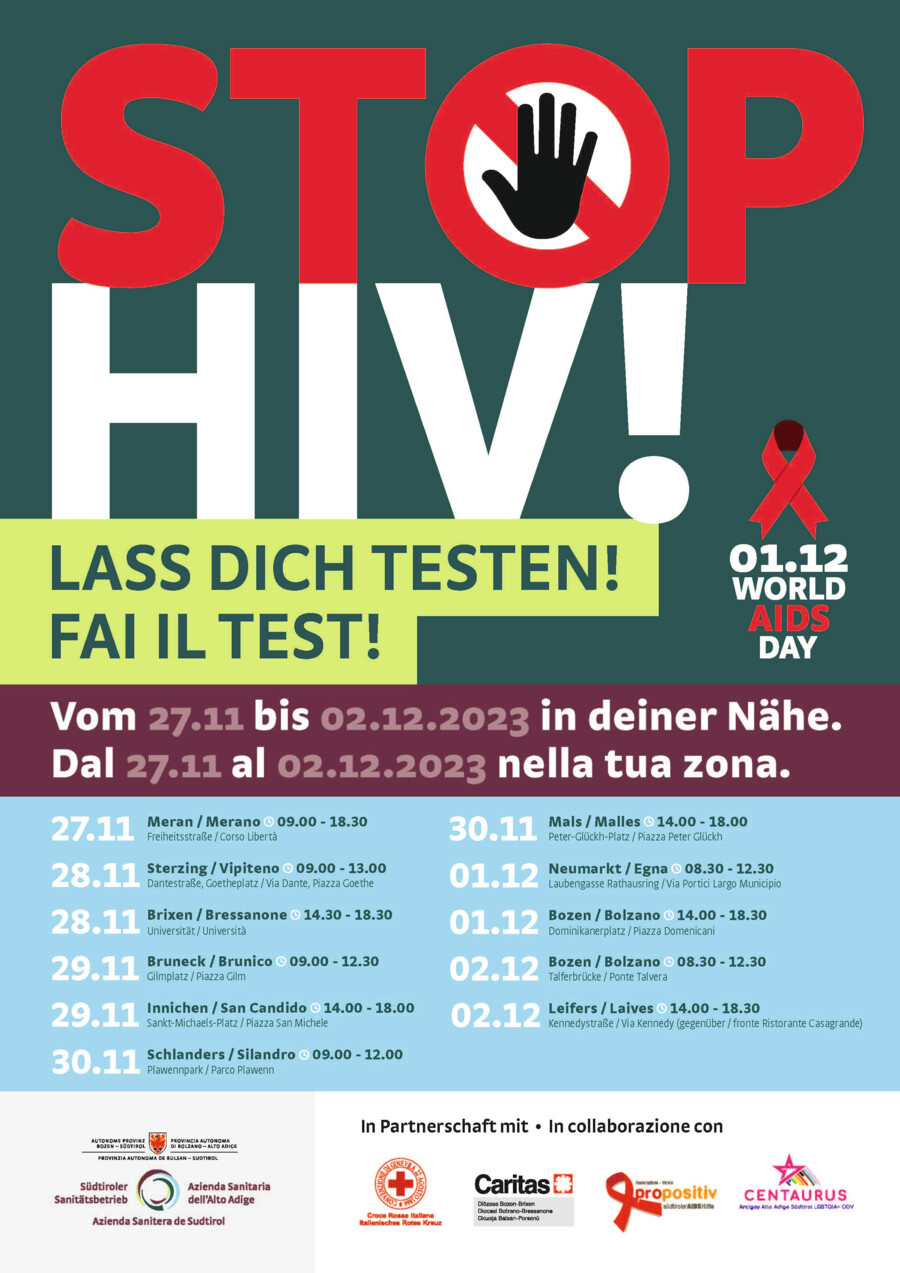 Tour "Stop HIV!": Etappe auch in Brixen